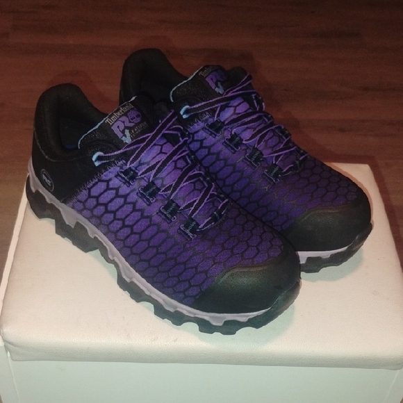 Timberland Pro Alloy Toe Purple and Black Ankle Boots - Picture 1 of 9